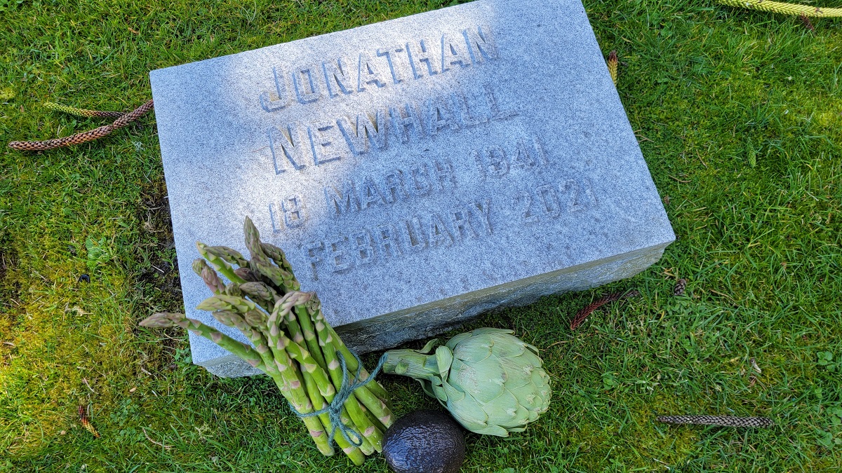 widowed he's still not back Jonathan-Newhall-gravestone-california