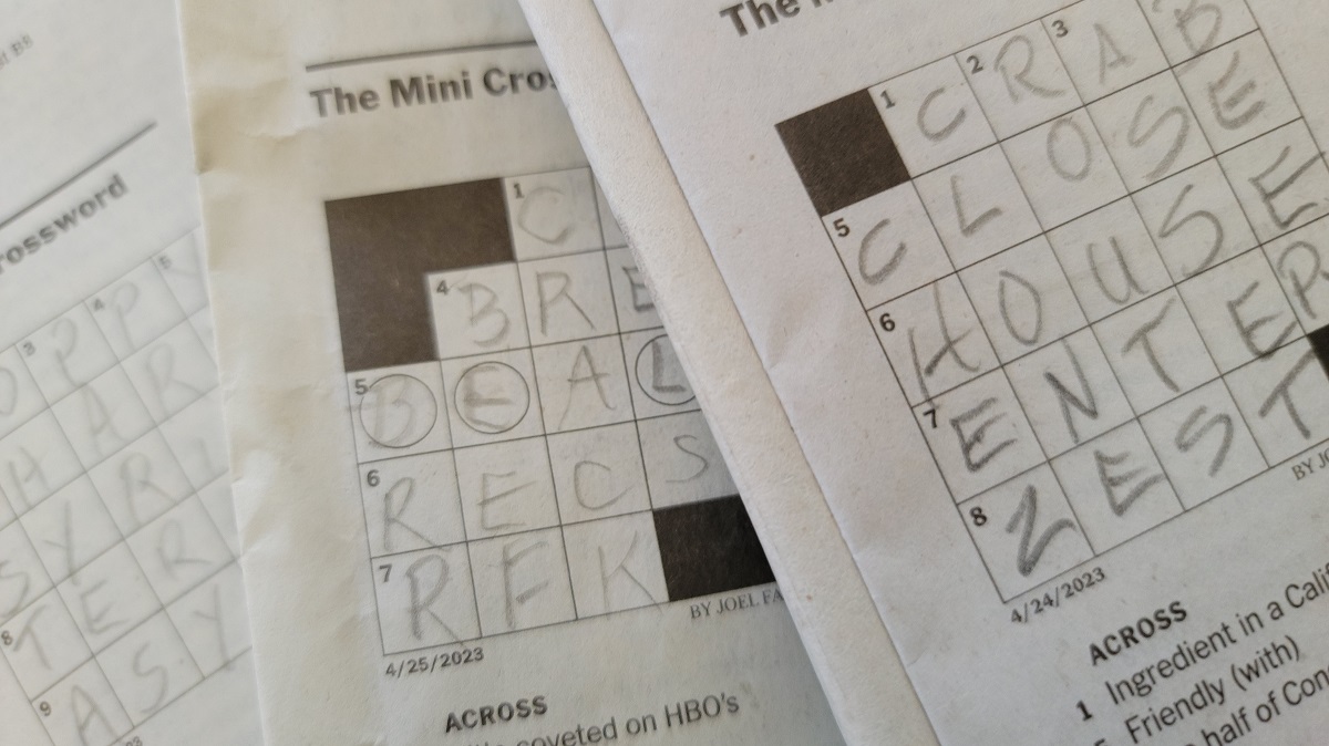 The meaning of life? It's on my to-do list. mini-crossword